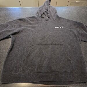 Ariat Men's XXL Hoodie Mexico Flag Camo Logo Back Charcoal Gray Pullover...